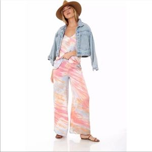 YOUNG FABULOUS & BROKE Aiko Pants Tie Dye Wide Leg